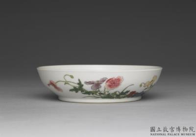 图片[2]-Dish with coquelicot in falangcai painted enamels, Qing dynasty, Yongzheng reign (1723-1735)-China Archive